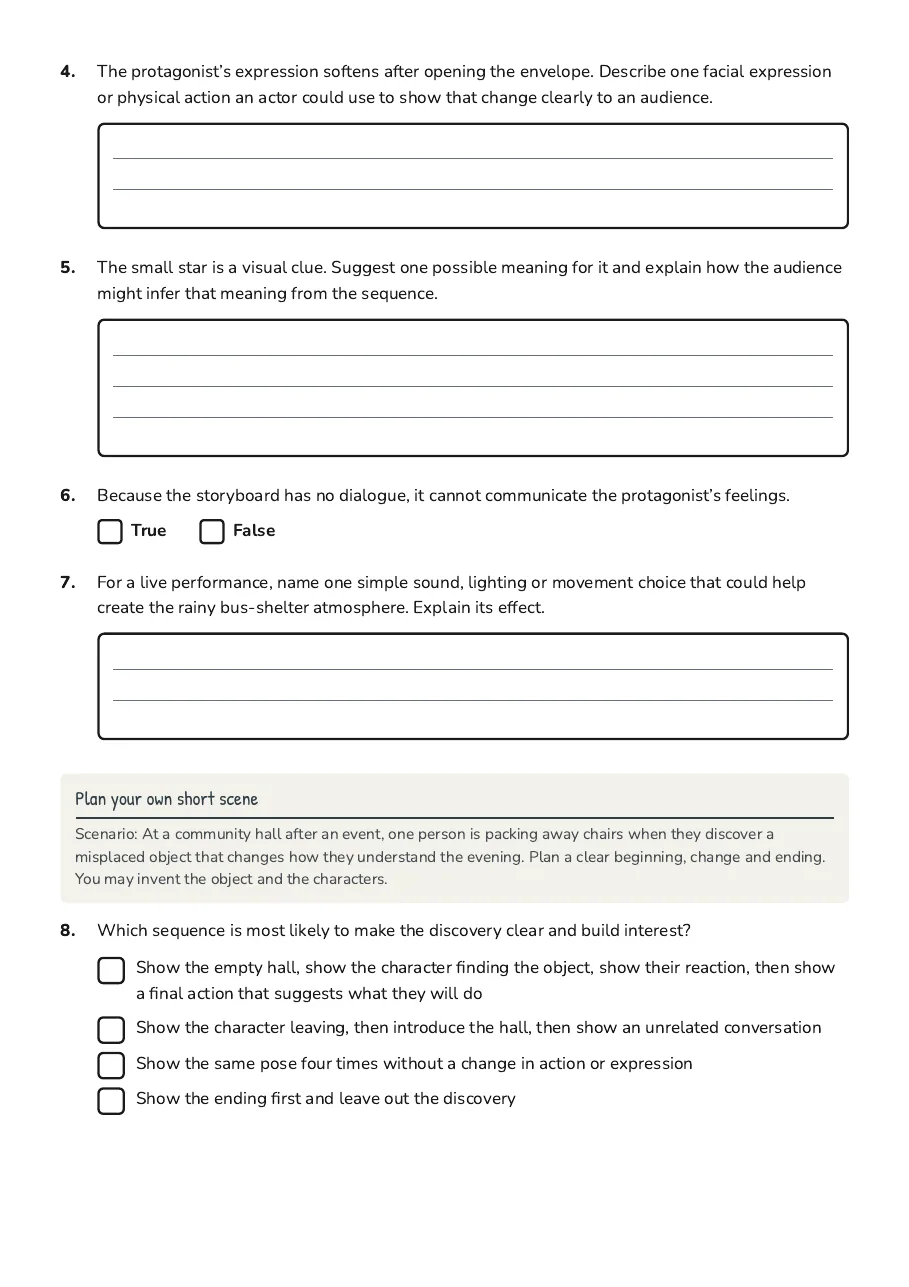 Visual Storytelling Storyboards, page 2 of 3: Plan your own short scene