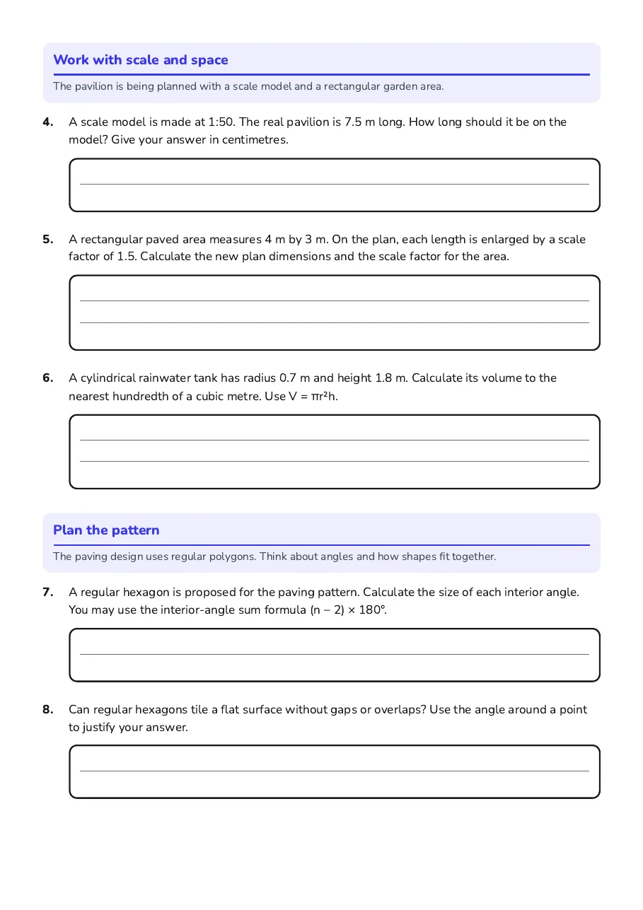 Real-World Geometry Applications, page 2 of 3: Work with scale and space, Plan the pattern
