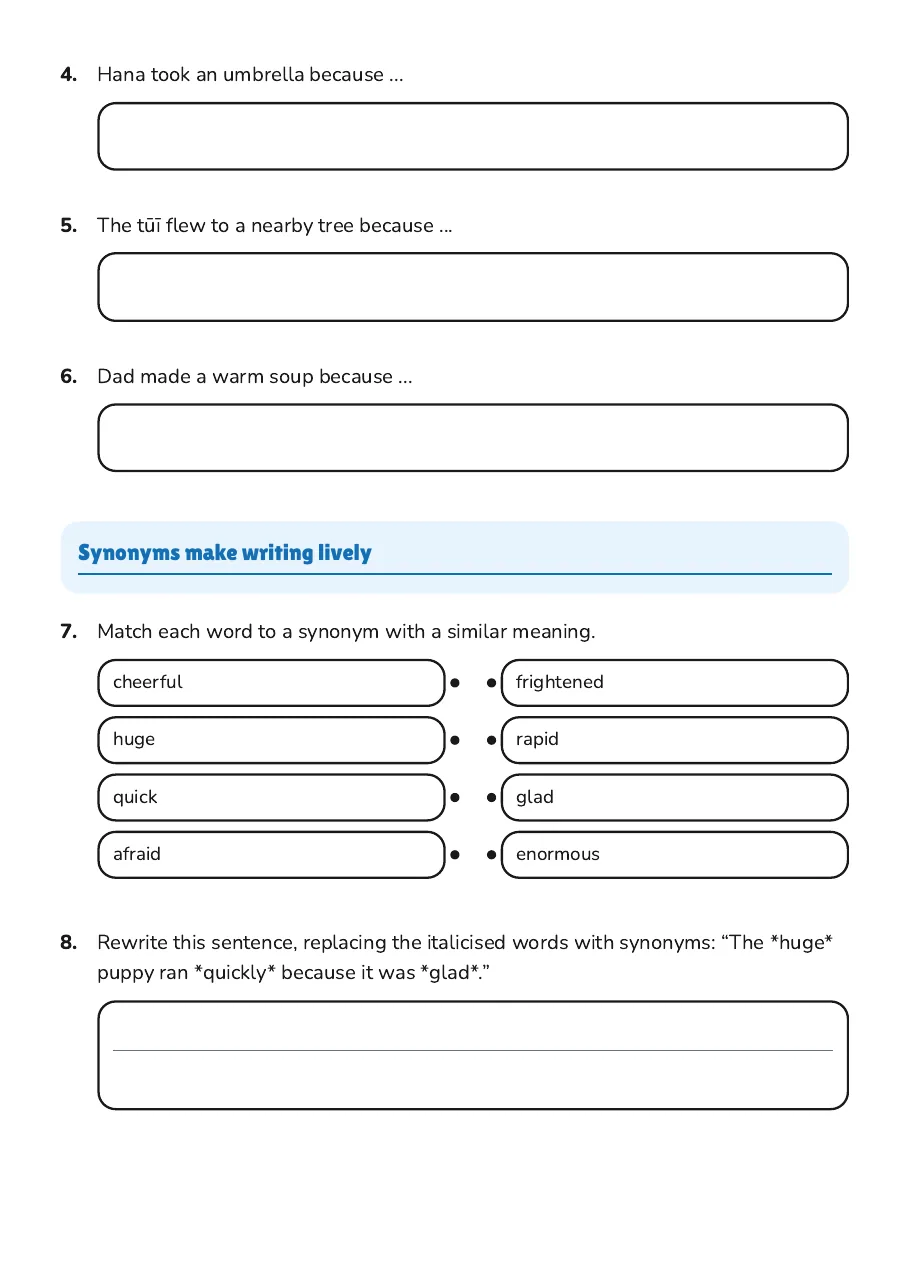 Learning About Adverbs, page 2 of 4: Synonyms make writing lively