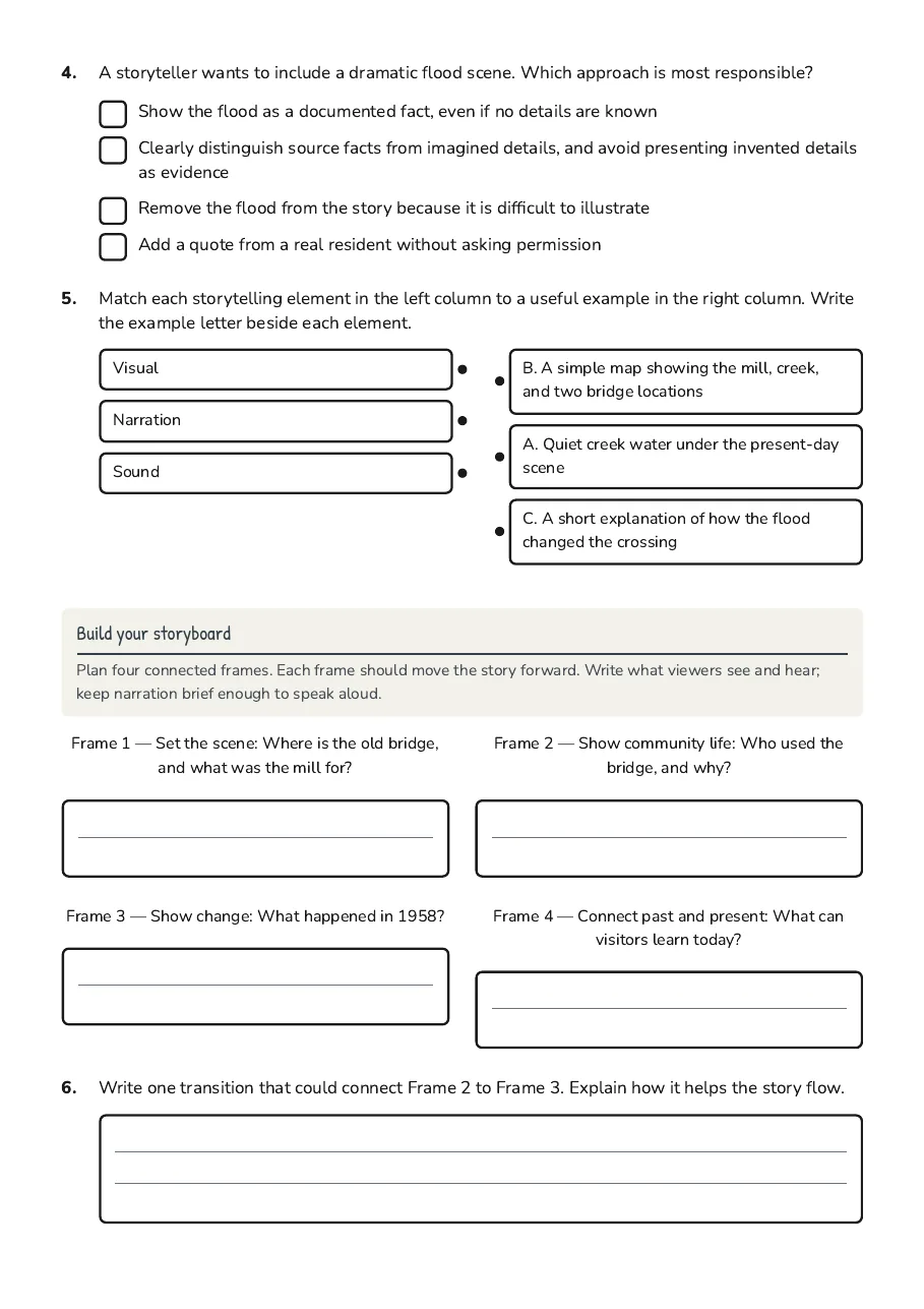 Digital Storytelling Storyboards, page 2 of 3: Build your storyboard