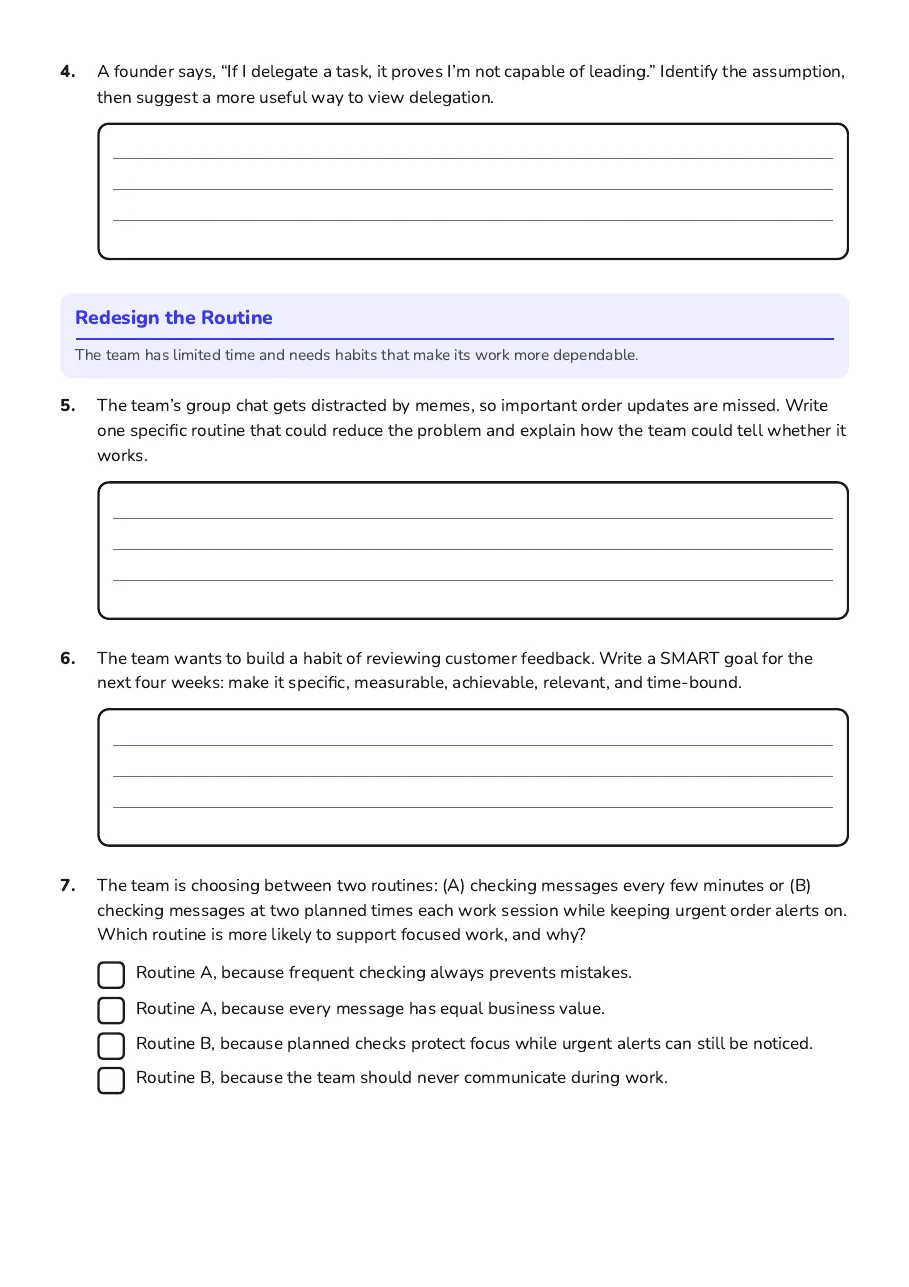 Effective vs Defective Habits, page 2 of 3: Redesign the Routine