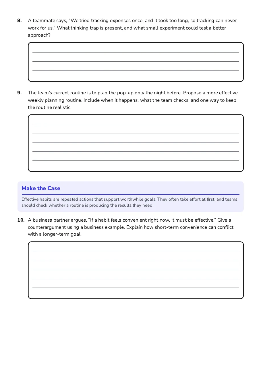 Effective vs Defective Habits, page 3 of 3: Make the Case