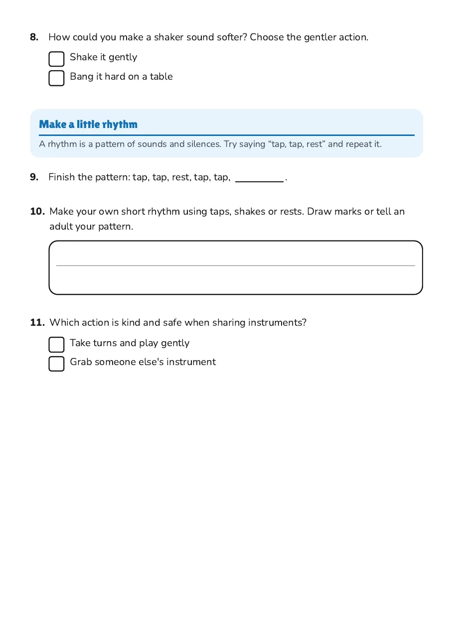 Musical Instrument Creation Workshop, page 3 of 3: Make a little rhythm