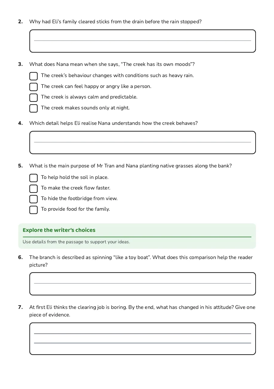 Australian Voices Quiz, page 2 of 3: Explore the writer’s choices