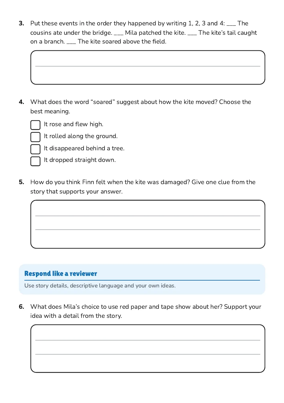 Book Response Writing, page 3 of 5: Respond like a reviewer