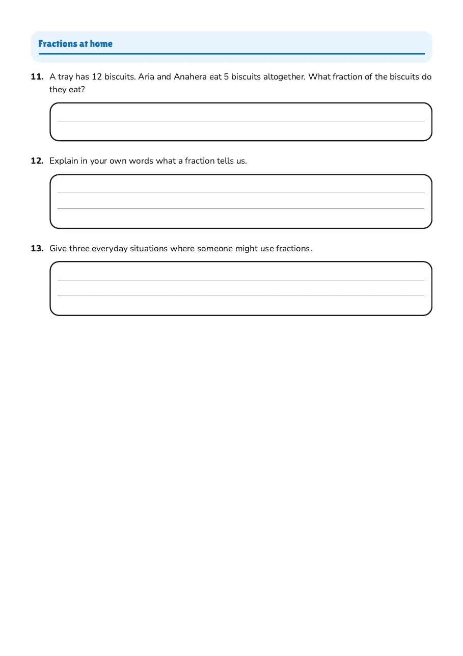 Fractions in Everyday Life, page 3 of 3: Fractions at home