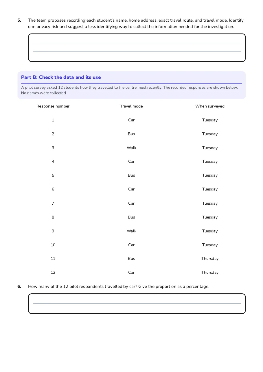 Data Collection Ethics Planning, page 2 of 3: Part B: Check the data and its use