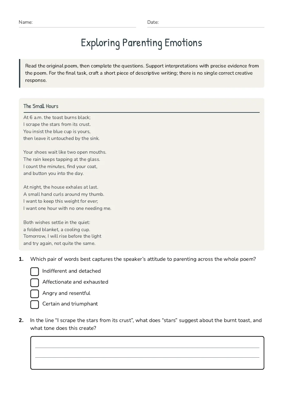 Exploring Parenting Emotions, page 1 of 3: The Small Hours