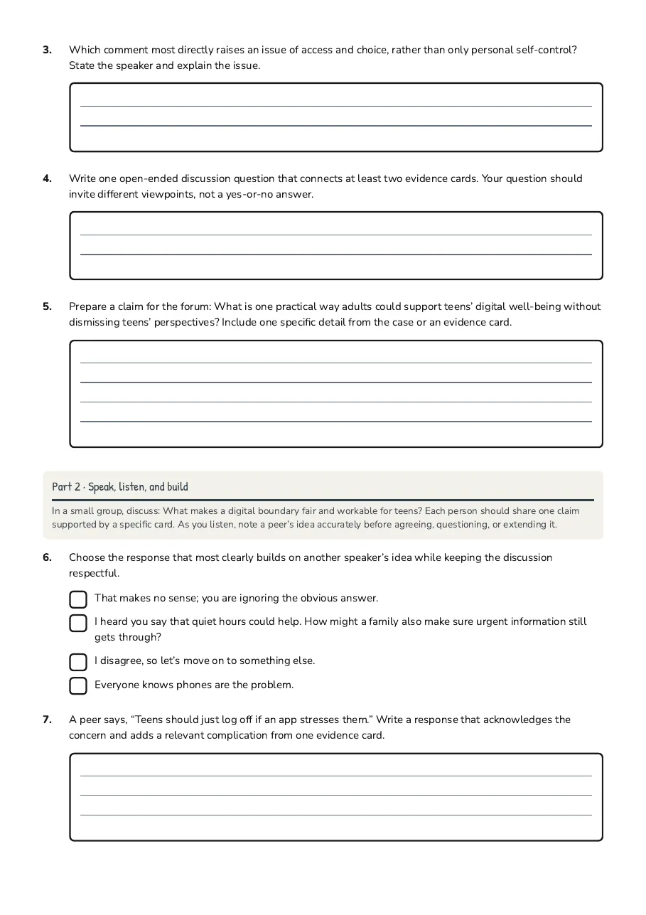 Childhood 2.0 Discussion, page 2 of 3: Part 2 · Speak, listen, and build