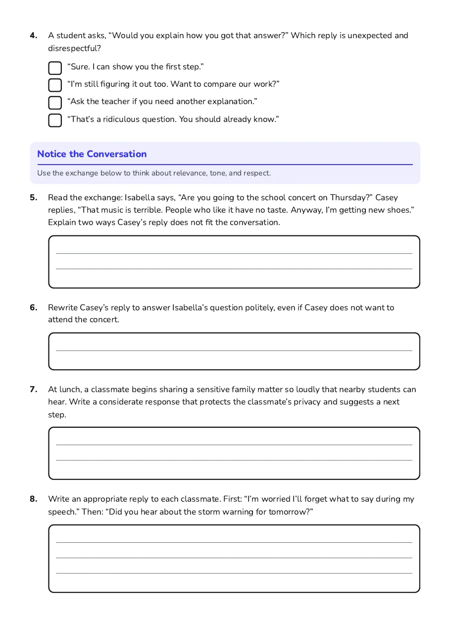 Expected vs Unexpected Conversations, page 2 of 3: Notice the Conversation