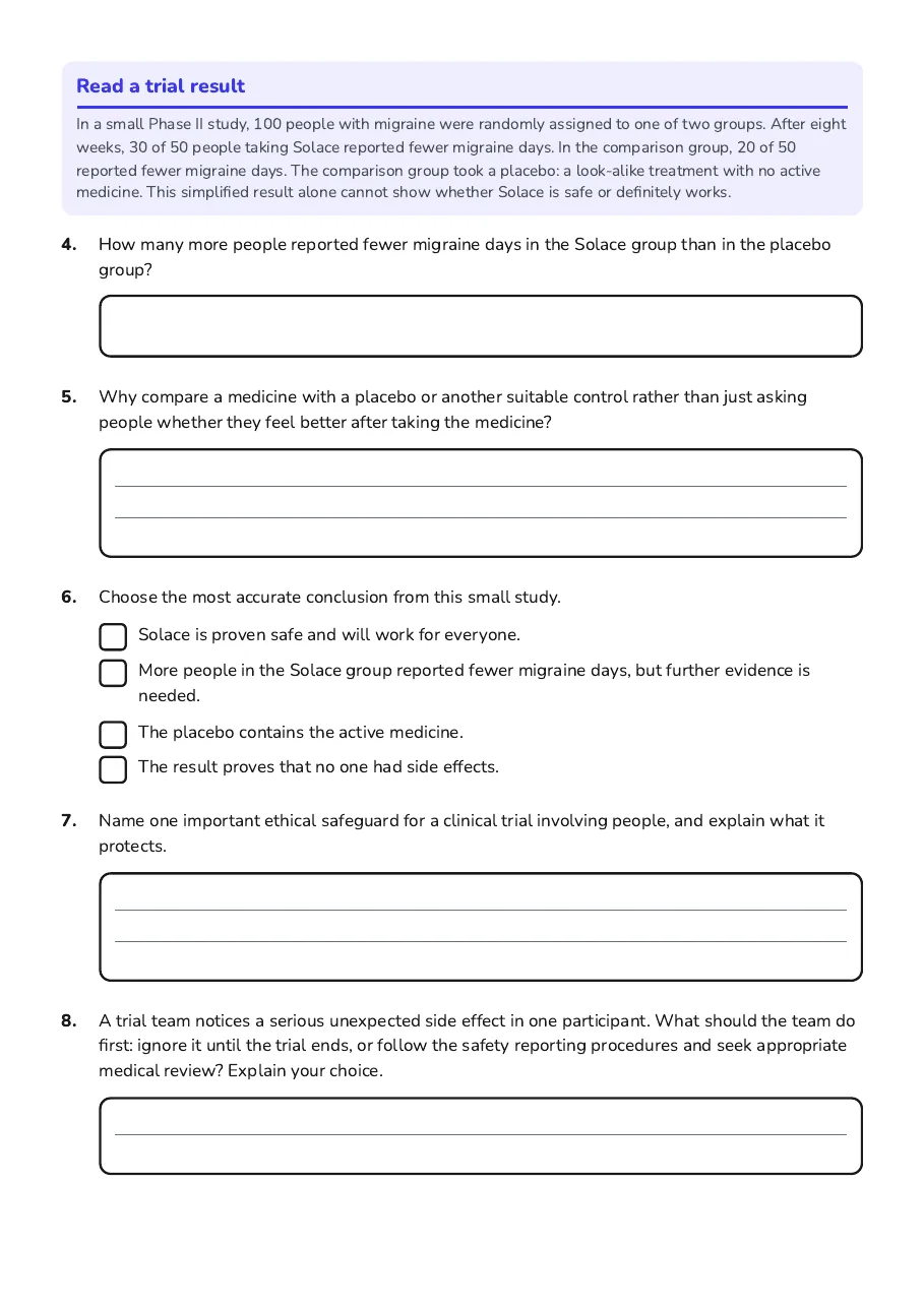 Drug Development Process, page 2 of 3: Read a trial result