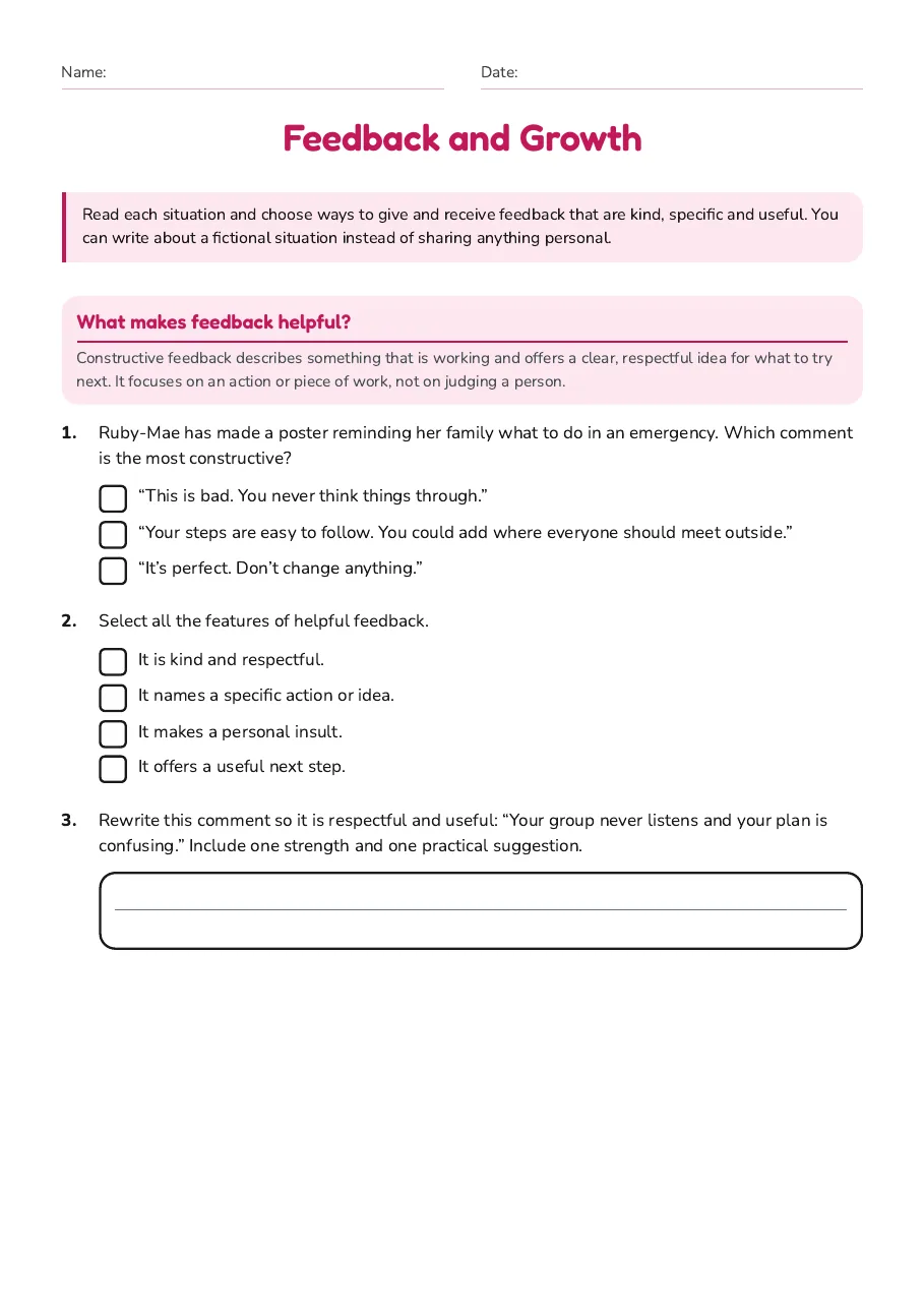 Feedback and Growth, page 1 of 3: What makes feedback helpful?