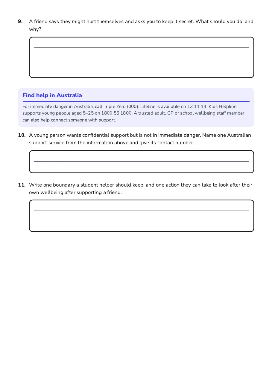 Mental Health Support Strategies, page 3 of 3: Find help in Australia