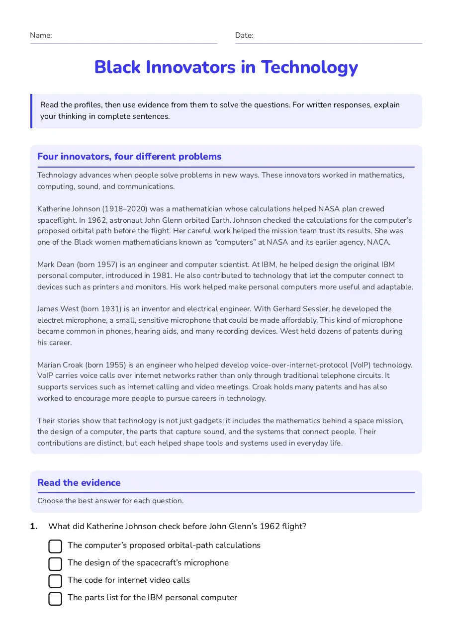 Black Innovators in Technology, page 1 of 3: Four innovators, four different problems, Read the evidence
