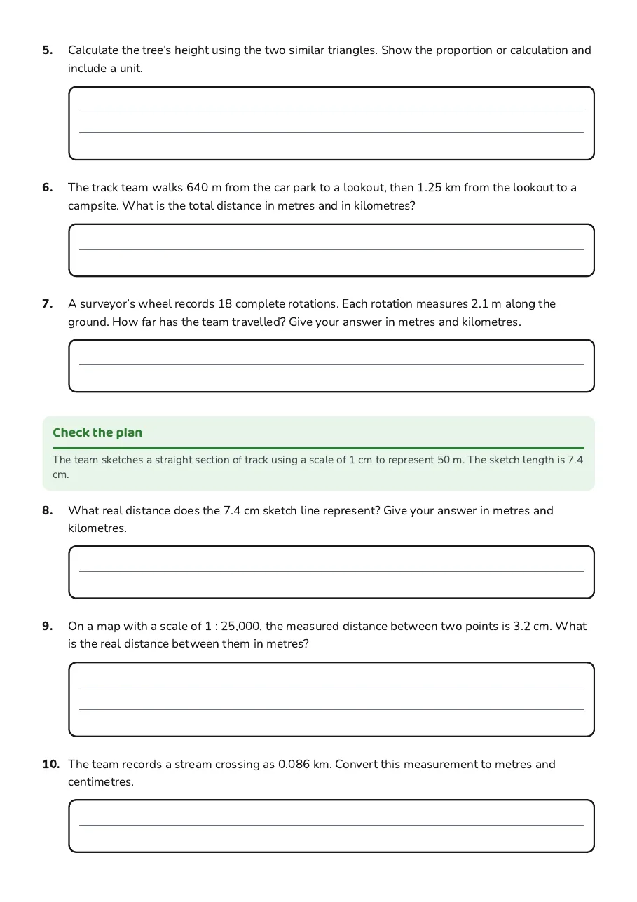 Measuring Height and Distance, page 2 of 3: Check the plan