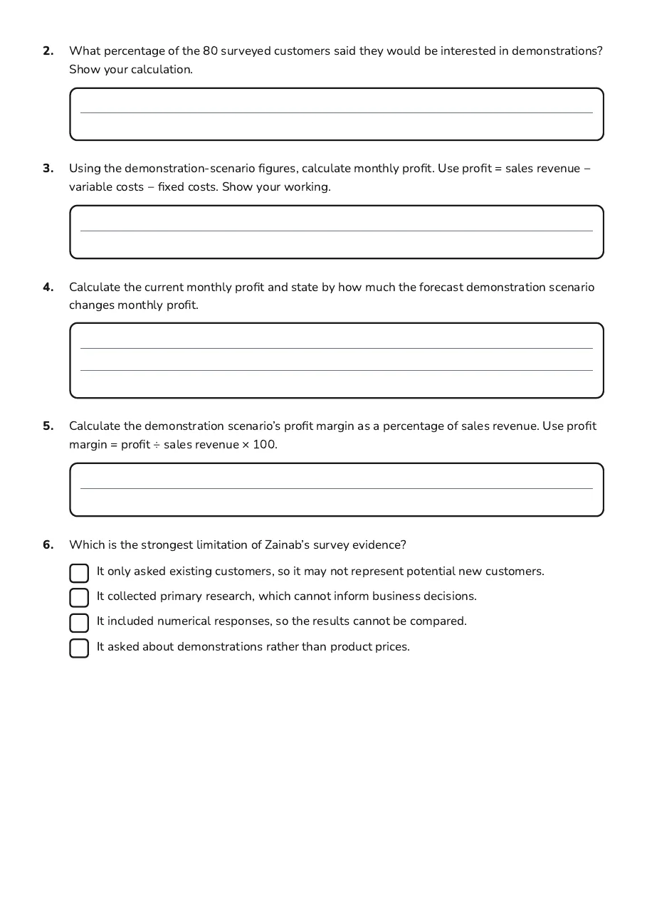 Local Craft Business Research, page 2 of 3: 2. What percentage of the 80 surveyed customers said they would be interested in…
