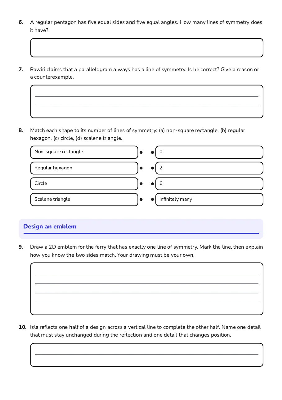 Symmetry in 2D Shapes, page 2 of 2: Design an emblem