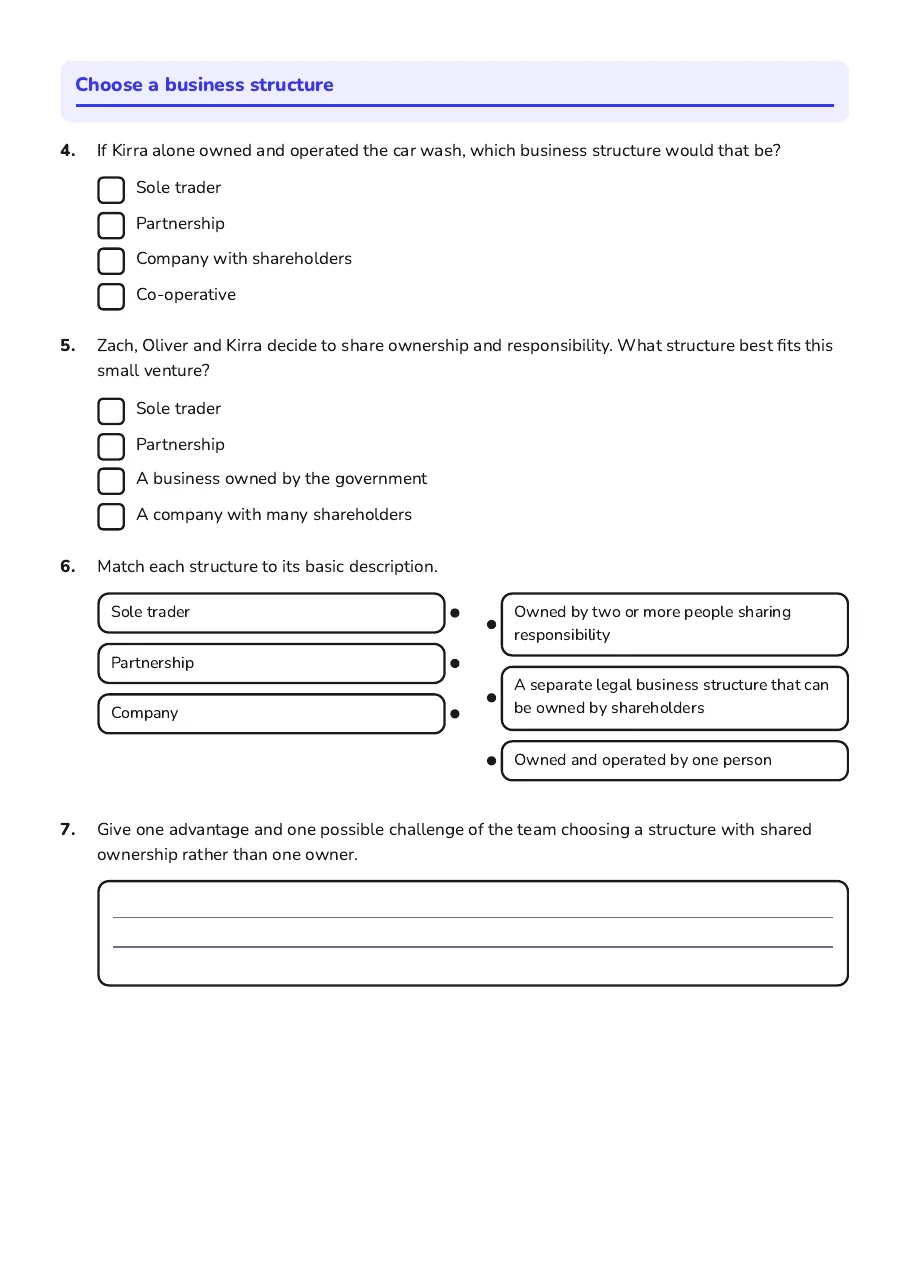 Entrepreneurship and Business Types, page 2 of 3: Choose a business structure