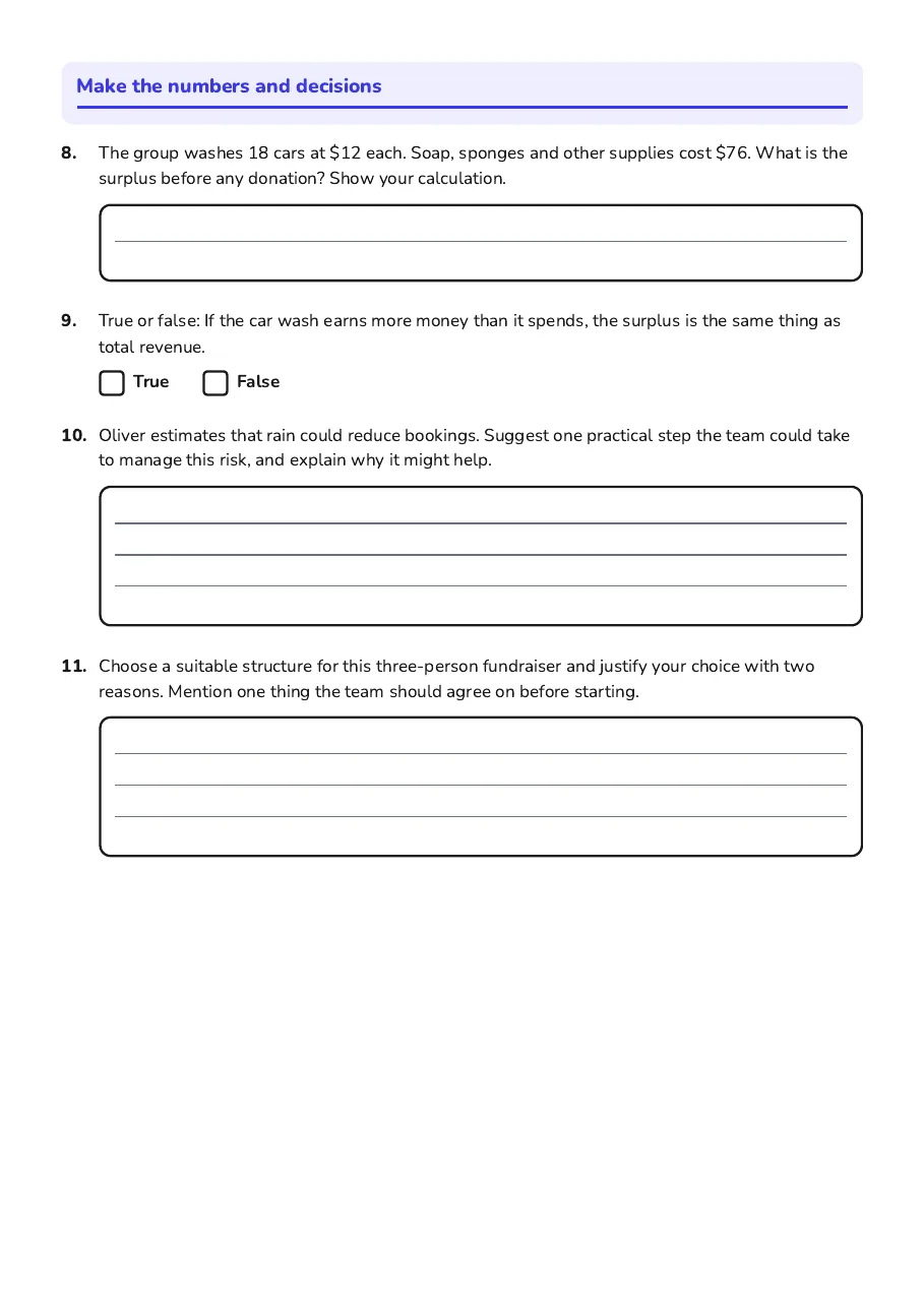 Entrepreneurship and Business Types, page 3 of 3: Make the numbers and decisions