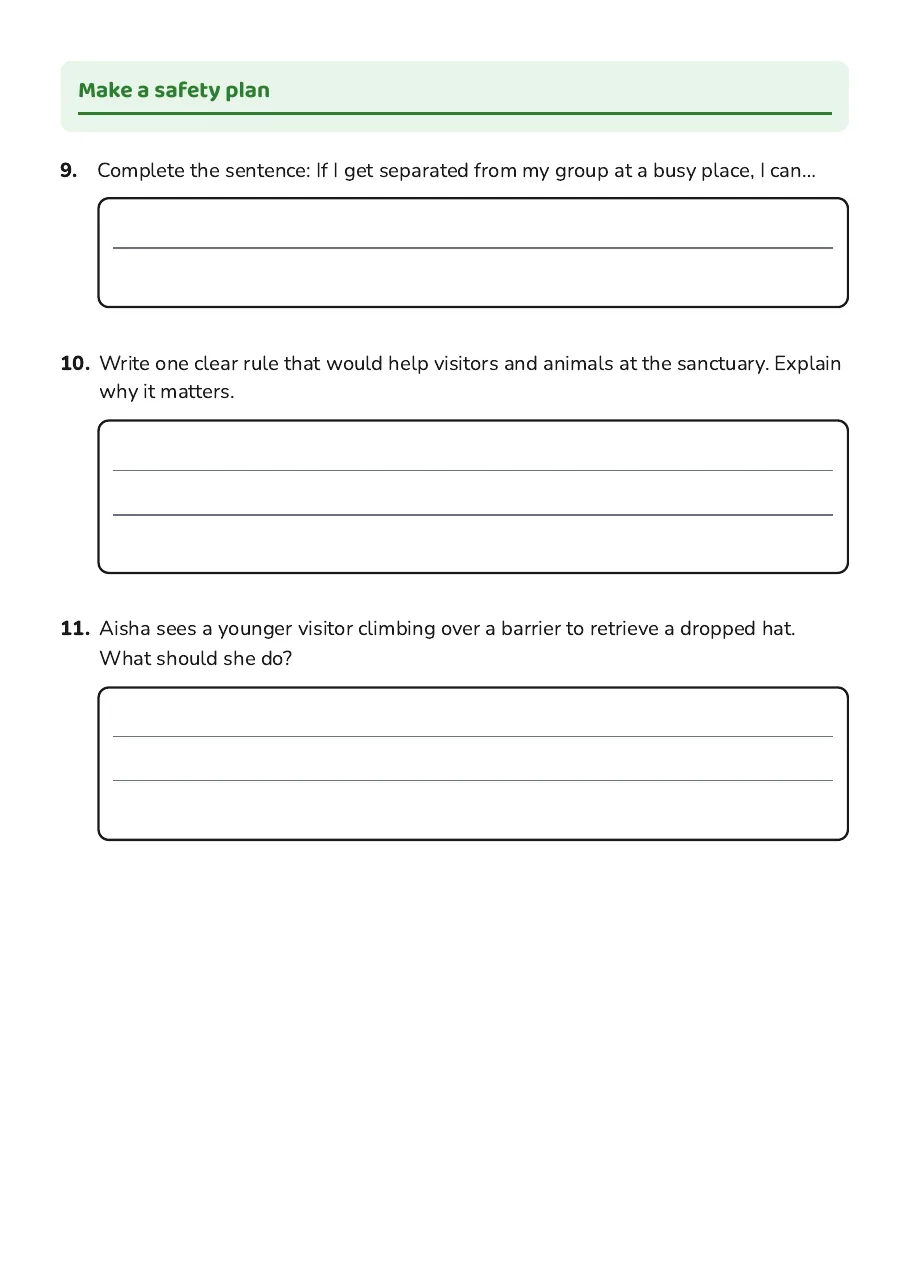 Rules and Safety, page 3 of 3: Make a safety plan
