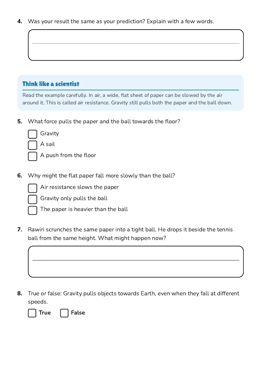 Falling Fun! - Gravity Experiment, page 2 of 3: Think like a scientist