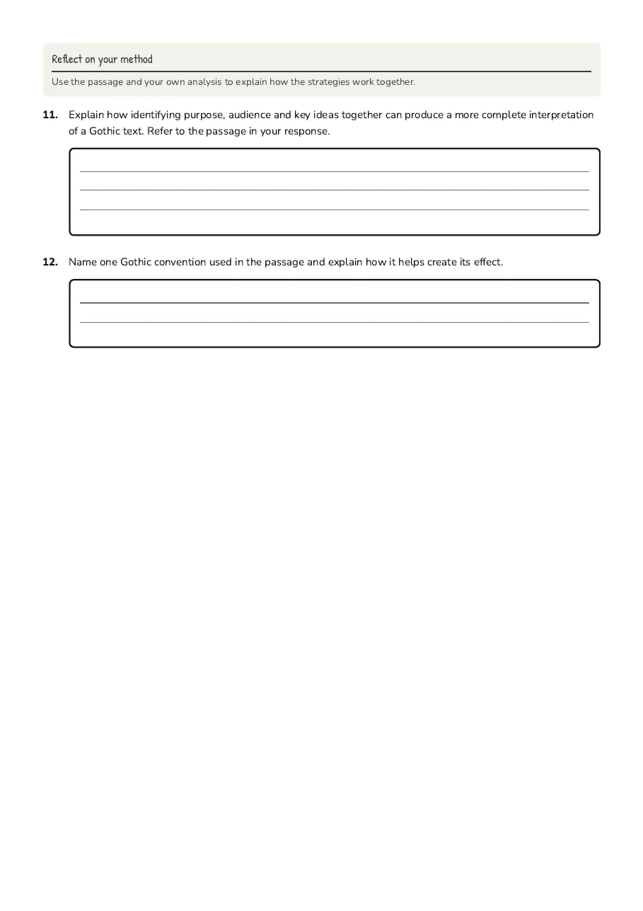 Gothic Text Analysis Strategies, page 3 of 3: Reflect on your method