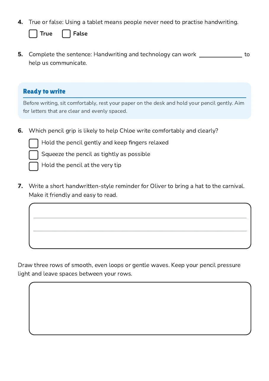 Handwriting and Technology Introduction, page 2 of 3: Ready to write