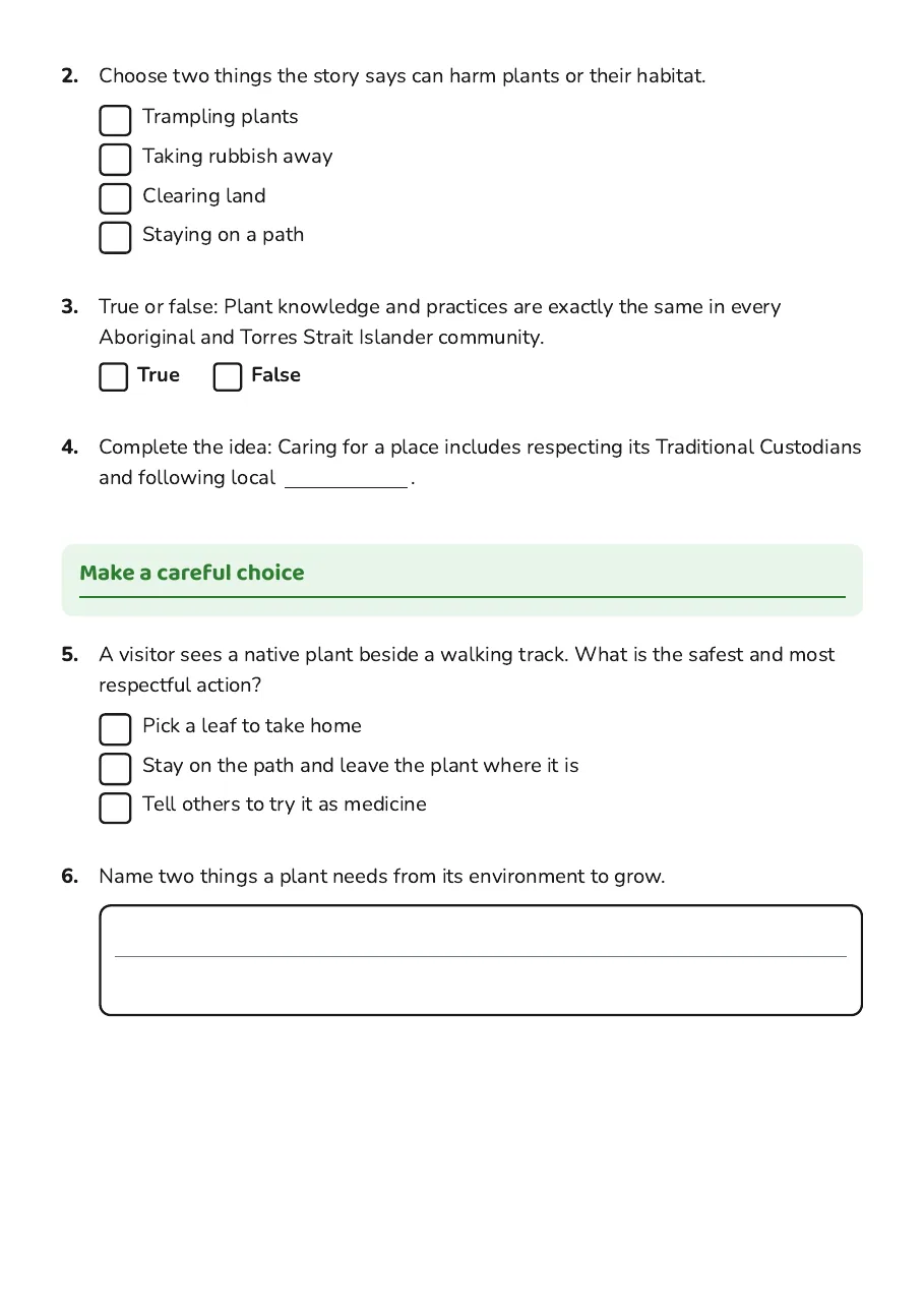 Bush Medicine Plant Protection, page 2 of 4: Make a careful choice