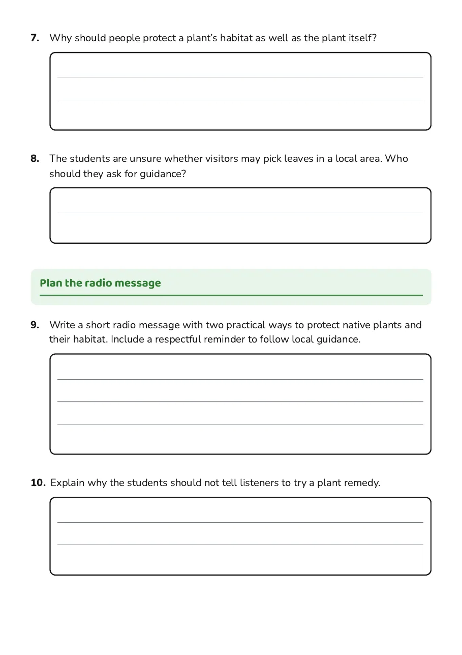 Bush Medicine Plant Protection, page 3 of 4: Plan the radio message