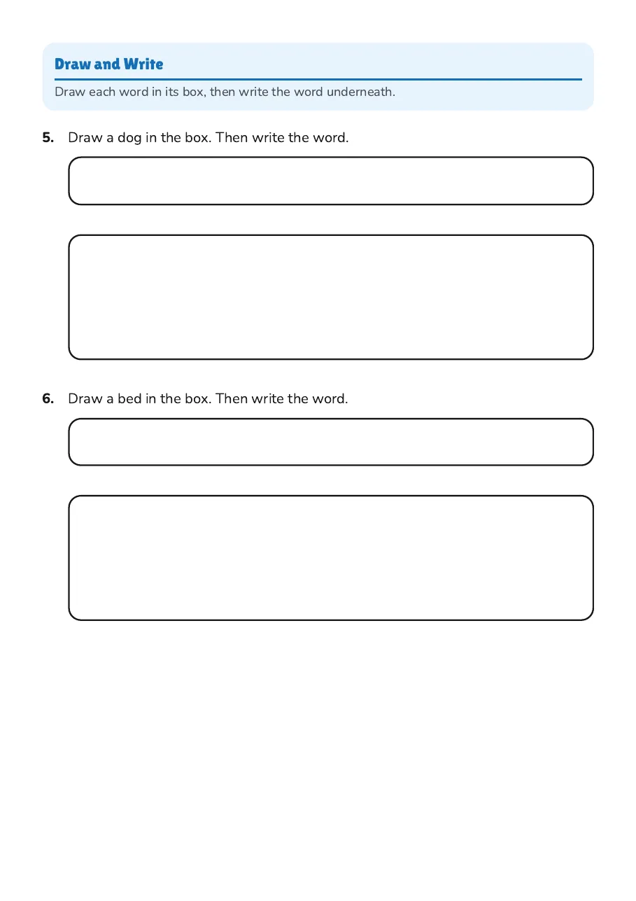 CVC Phonics Blending Activity, page 2 of 2: Draw and Write