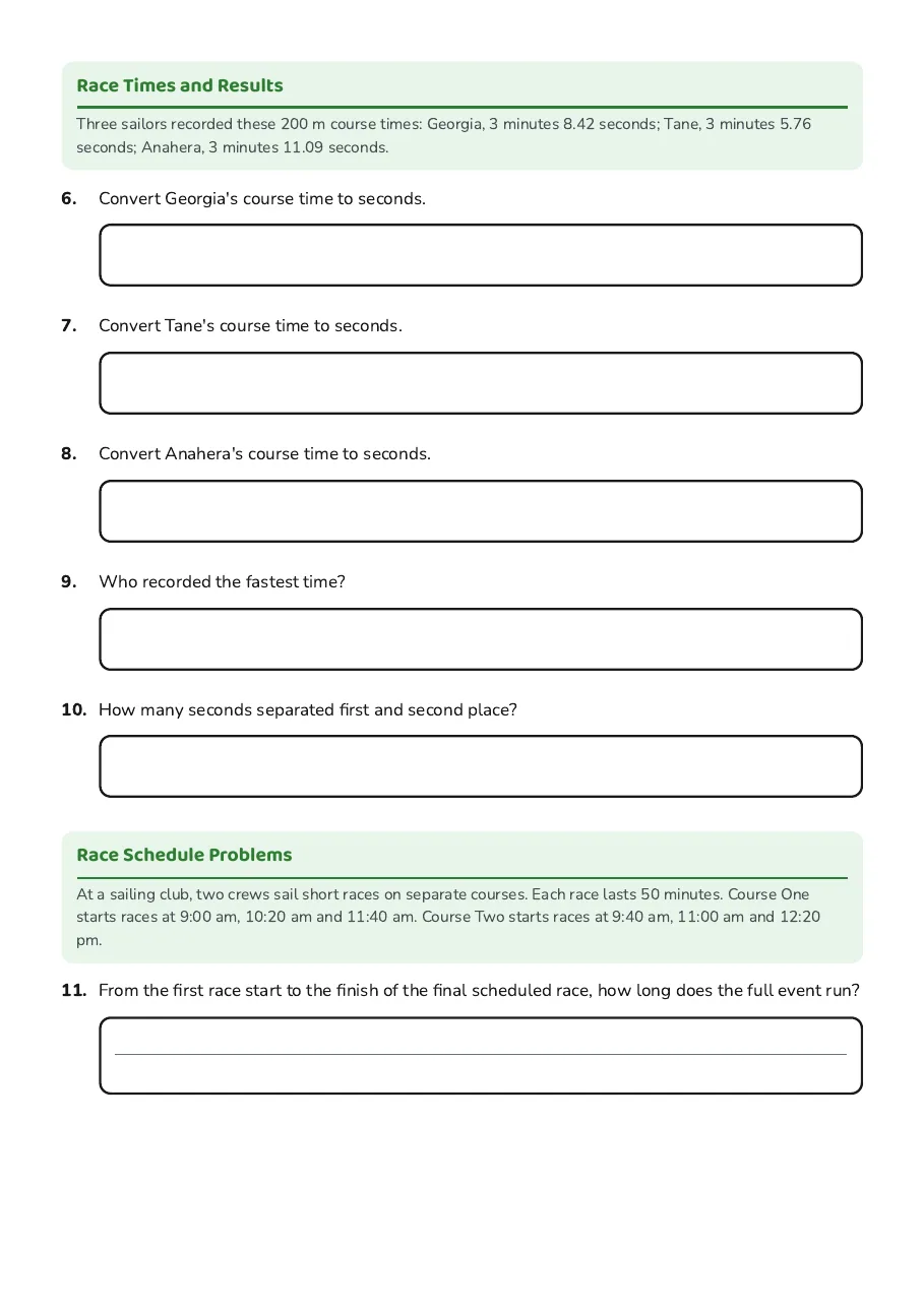 Sports Timetables and Charts, page 2 of 3: Race Times and Results, Race Schedule Problems
