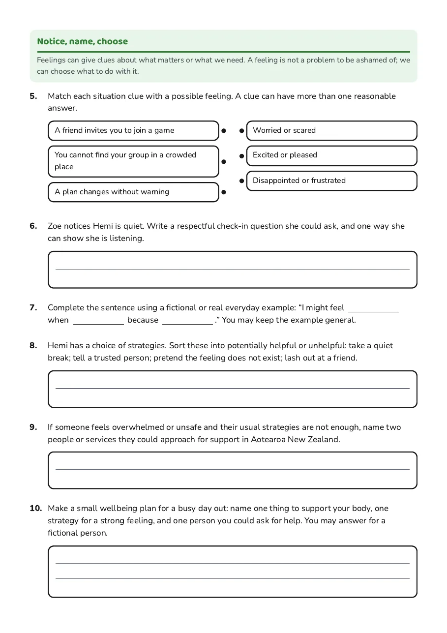 Understanding My Well-Being, page 2 of 3: Notice, name, choose
