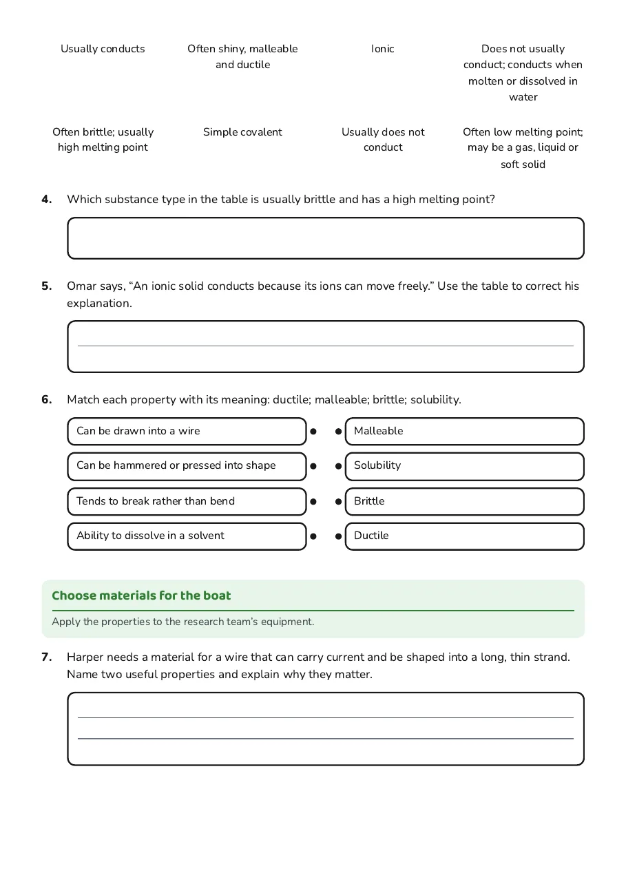 Common Materials Properties, page 2 of 3: Choose materials for the boat