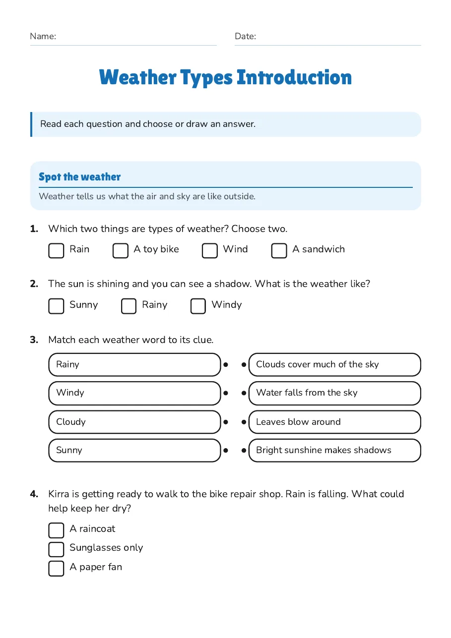 Weather Types Introduction, page 1 of 2: Spot the weather