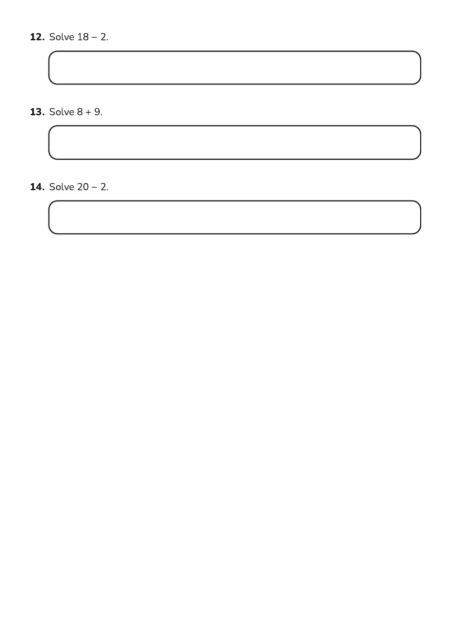 Addition & Subtraction Bingo, page 3 of 3