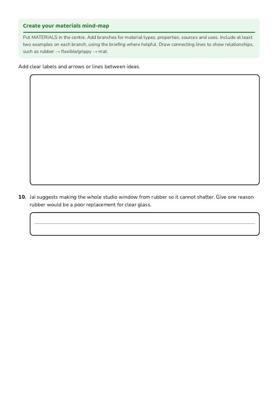 Materials Mind-Map Exploration, page 3 of 3: Create your materials mind-map