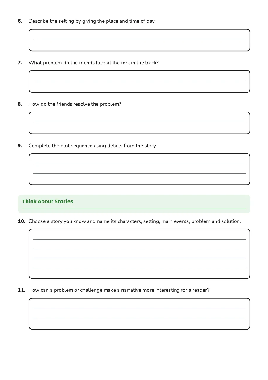 Narrative Elements Identification, page 2 of 2: Think About Stories