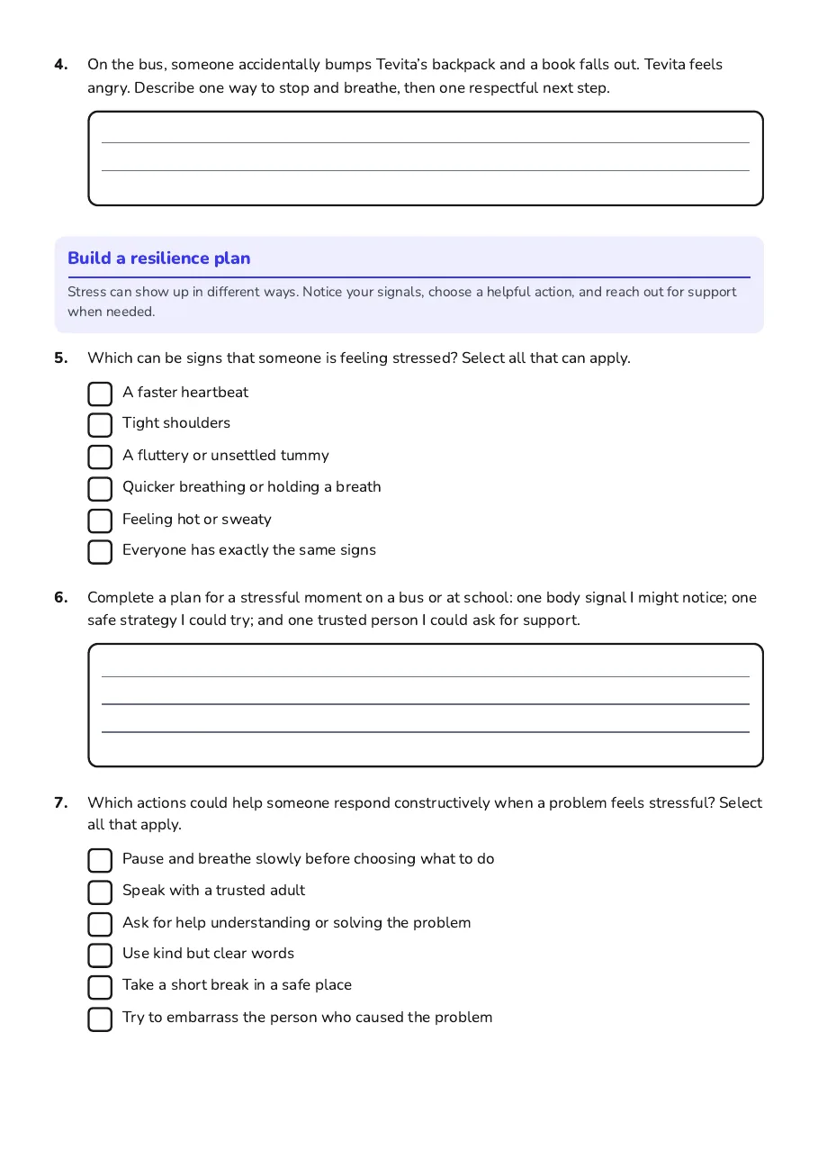 Resilience Scenario Cards, page 2 of 3: Build a resilience plan