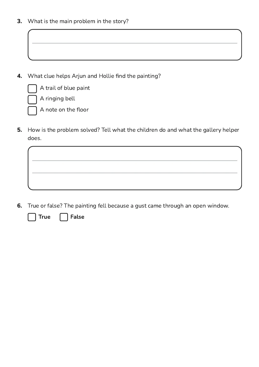 Story Elements Priority List, page 2 of 4: 3. What is the main problem in the story?