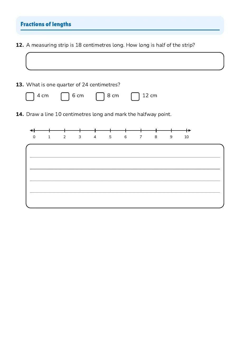 Exploring Fractions, page 4 of 4: Fractions of lengths