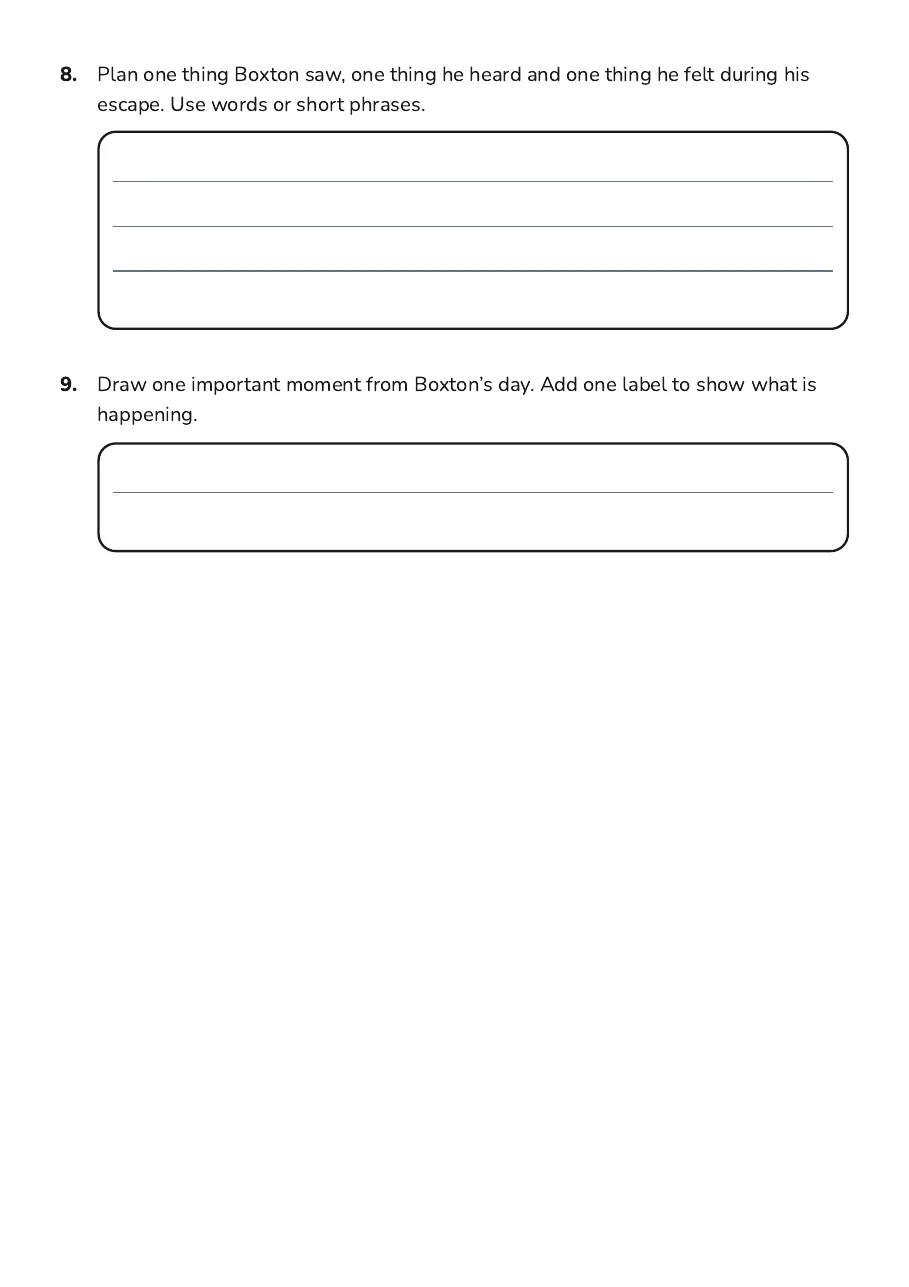 Boxton's Diary Planning, page 3 of 3: Boxton’s day