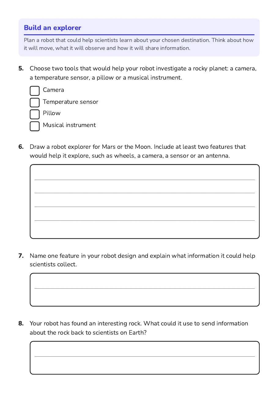 Space Explorer Design Challenge, page 2 of 3: Build an explorer