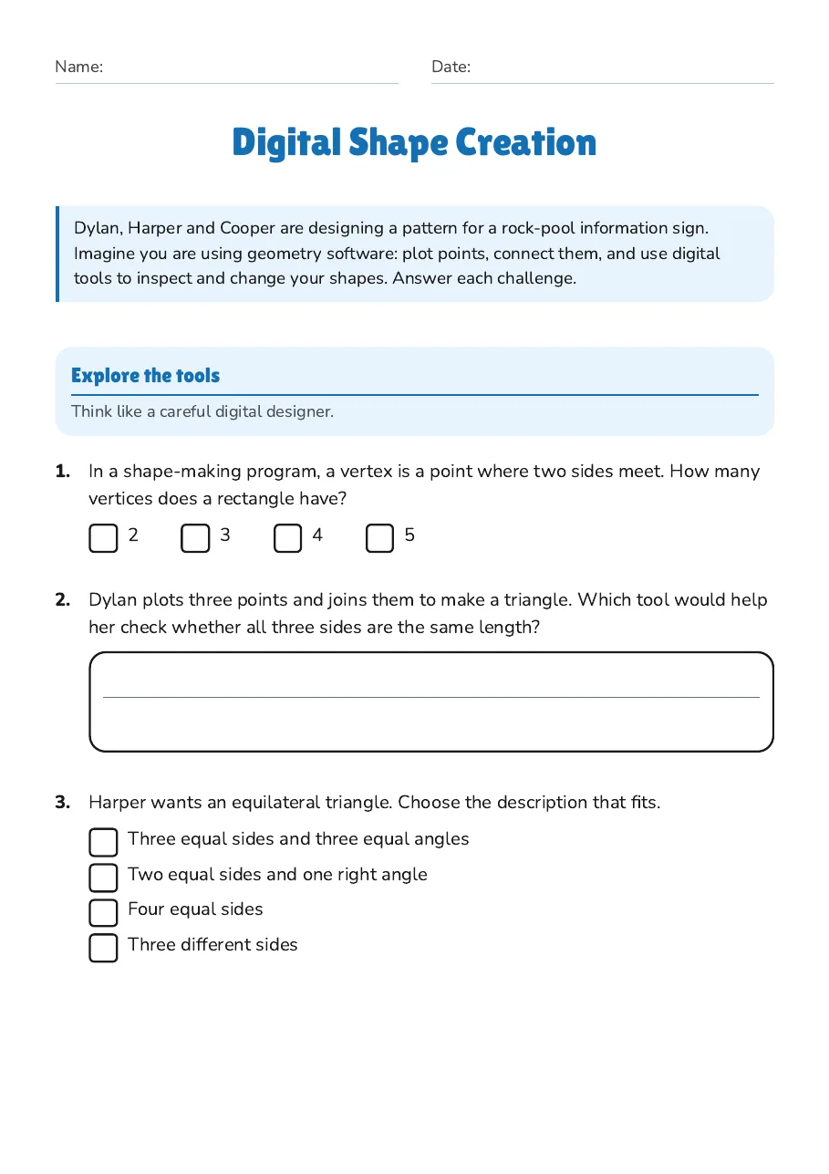 Digital Shape Creation, page 1 of 3: Explore the tools