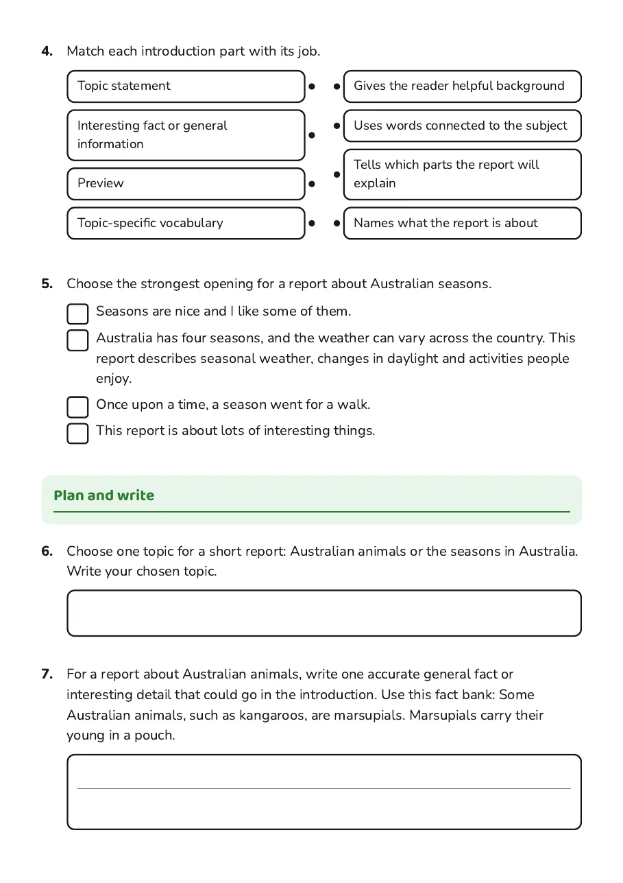 Report Introduction Writing, page 2 of 3: Plan and write