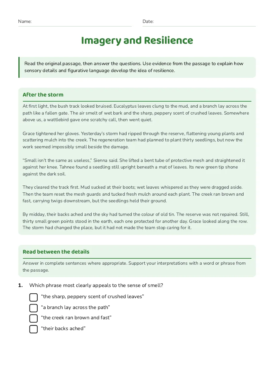 Imagery and Resilience, page 1 of 3: After the storm, Read between the details