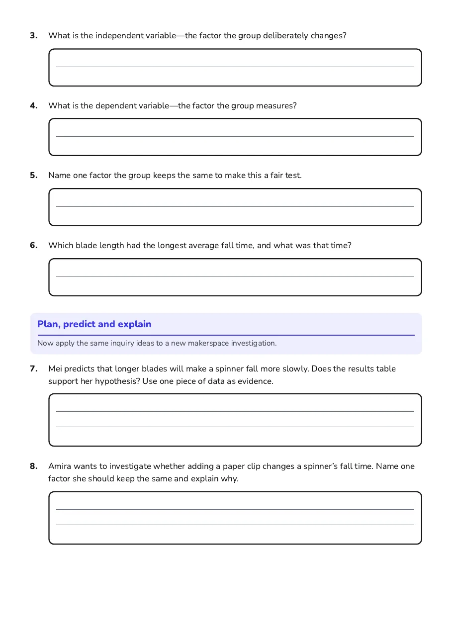 Scientific Inquiry Introduction, page 2 of 3: Plan, predict and explain