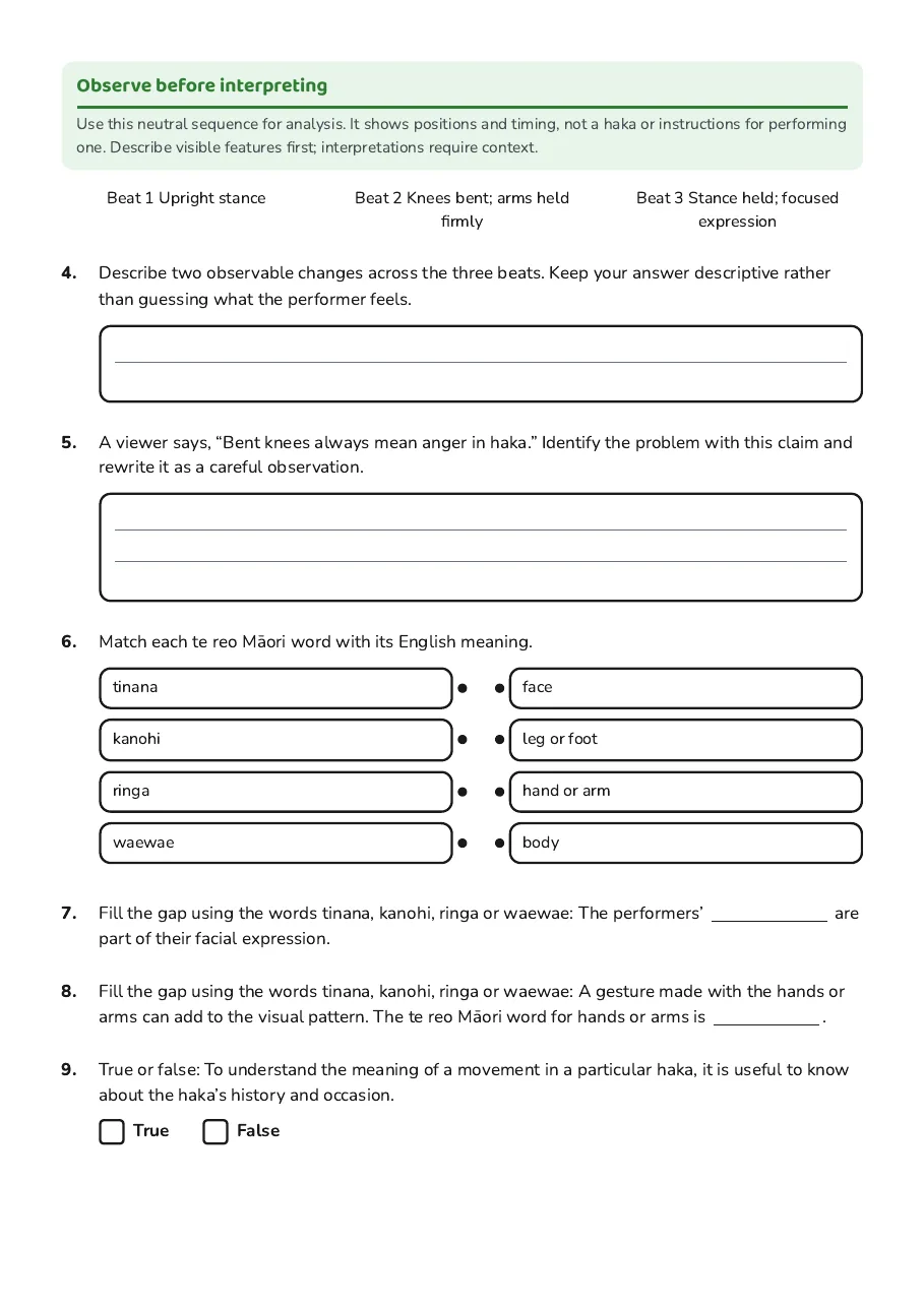 Body Movements in Haka, page 2 of 3: Observe before interpreting