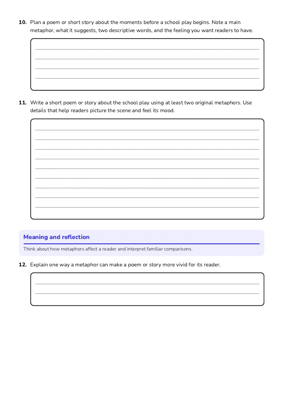 Metaphors in Creative Writing, page 3 of 4: Meaning and reflection