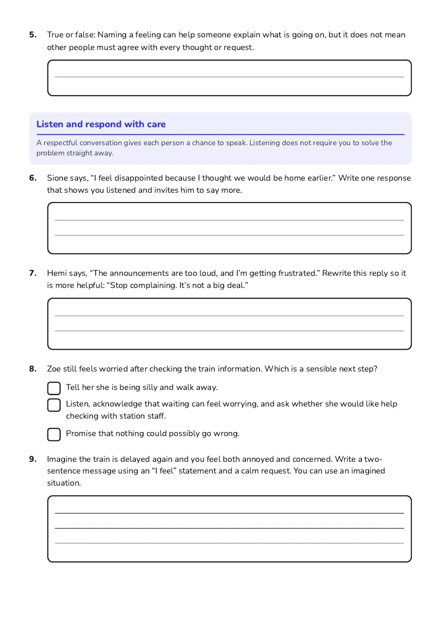 Expressing Emotions Effectively, page 2 of 3: Listen and respond with care