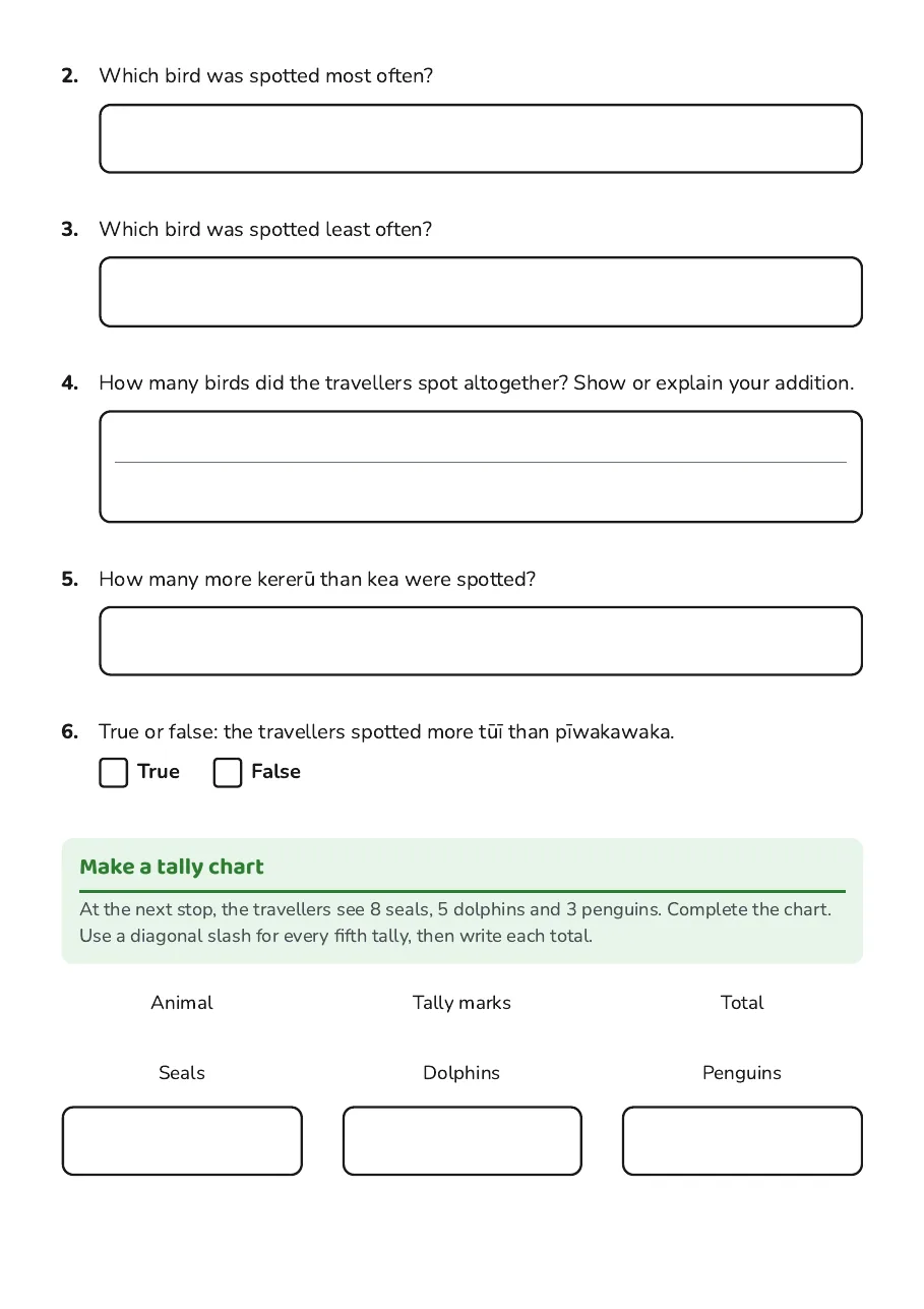 Exploring Tally Charts, page 2 of 3: Make a tally chart